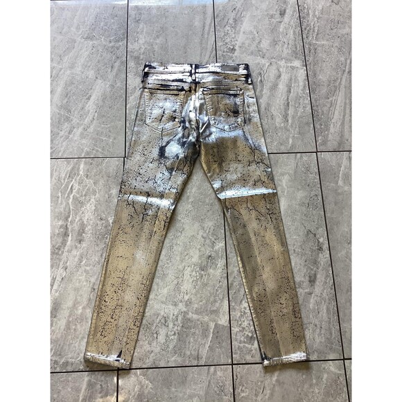 AG Adriano Goldschmied NWOTJeans Womens Metallic Foil Coated Farrah Skinny Ankle - Picture 4 of 8